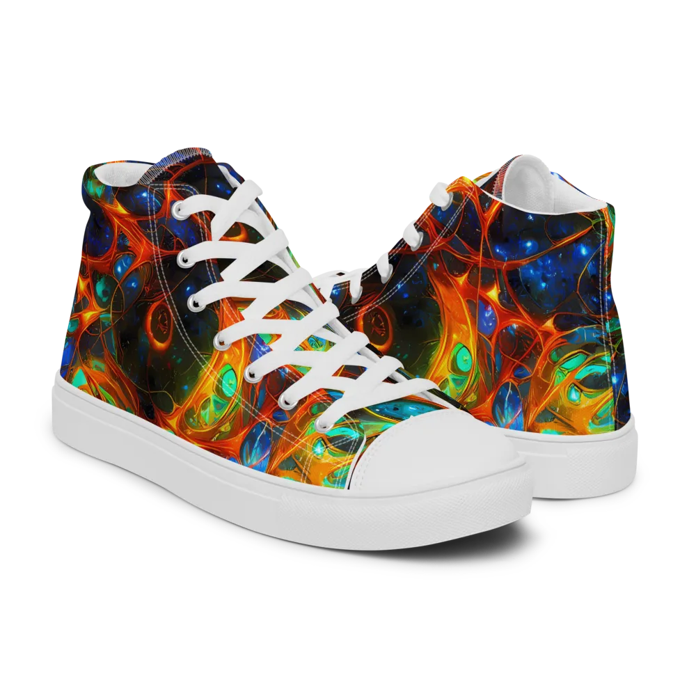 Cobalt Organics on Men's High Top Canvas Shoes — Right