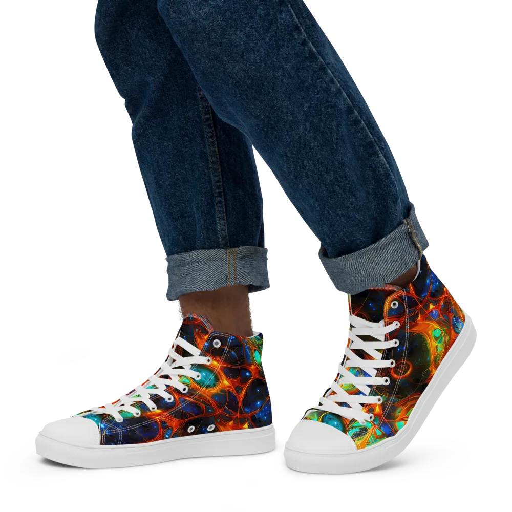 Cobalt Organics on Men's High Top Canvas Shoes — Left