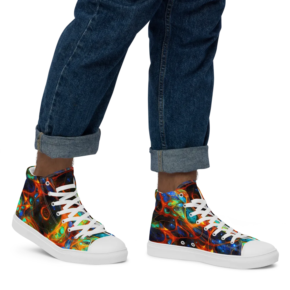 Cobalt Organics on Men's High Top Canvas Shoes — Right