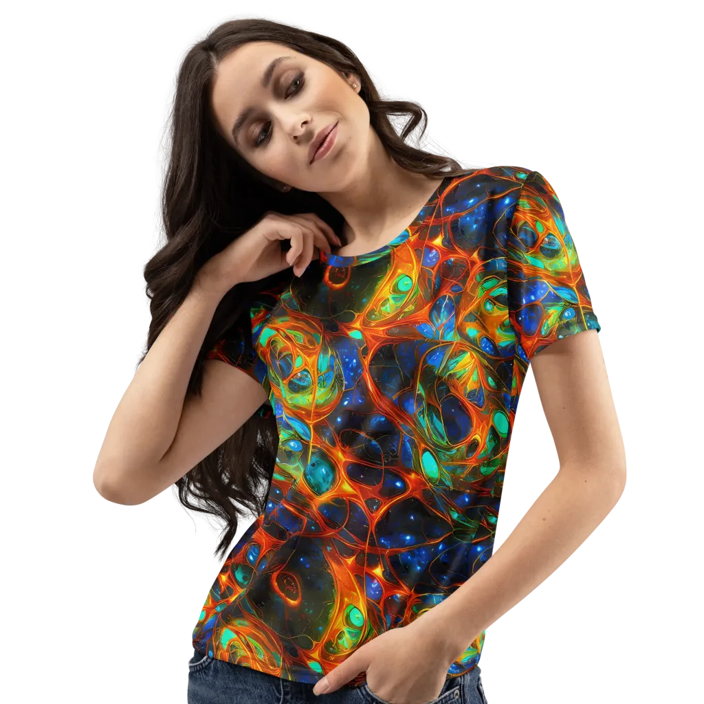 Cobalt Organics on Women's Crew Neck T-Shirt — Left Front