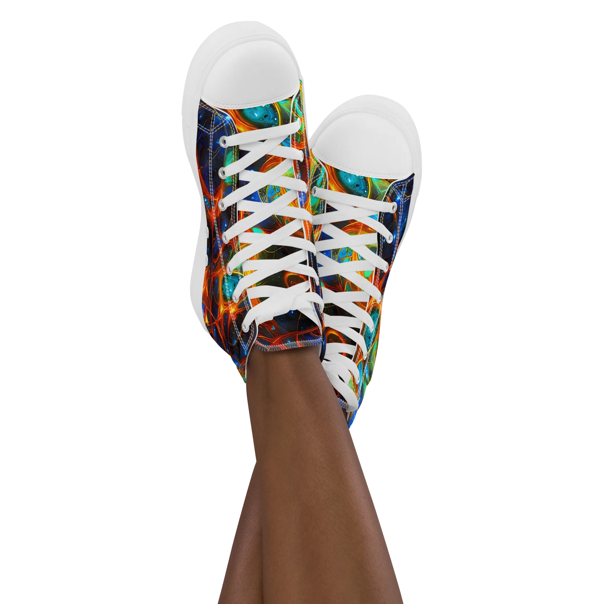 Cobalt Organics on Women's High Top Canvas Shoes — Front