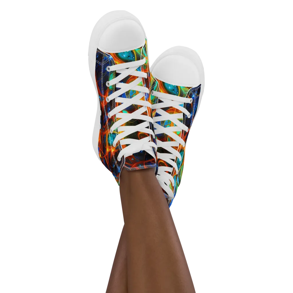 Cobalt Organics on Women's High Top Canvas Shoes — Front
