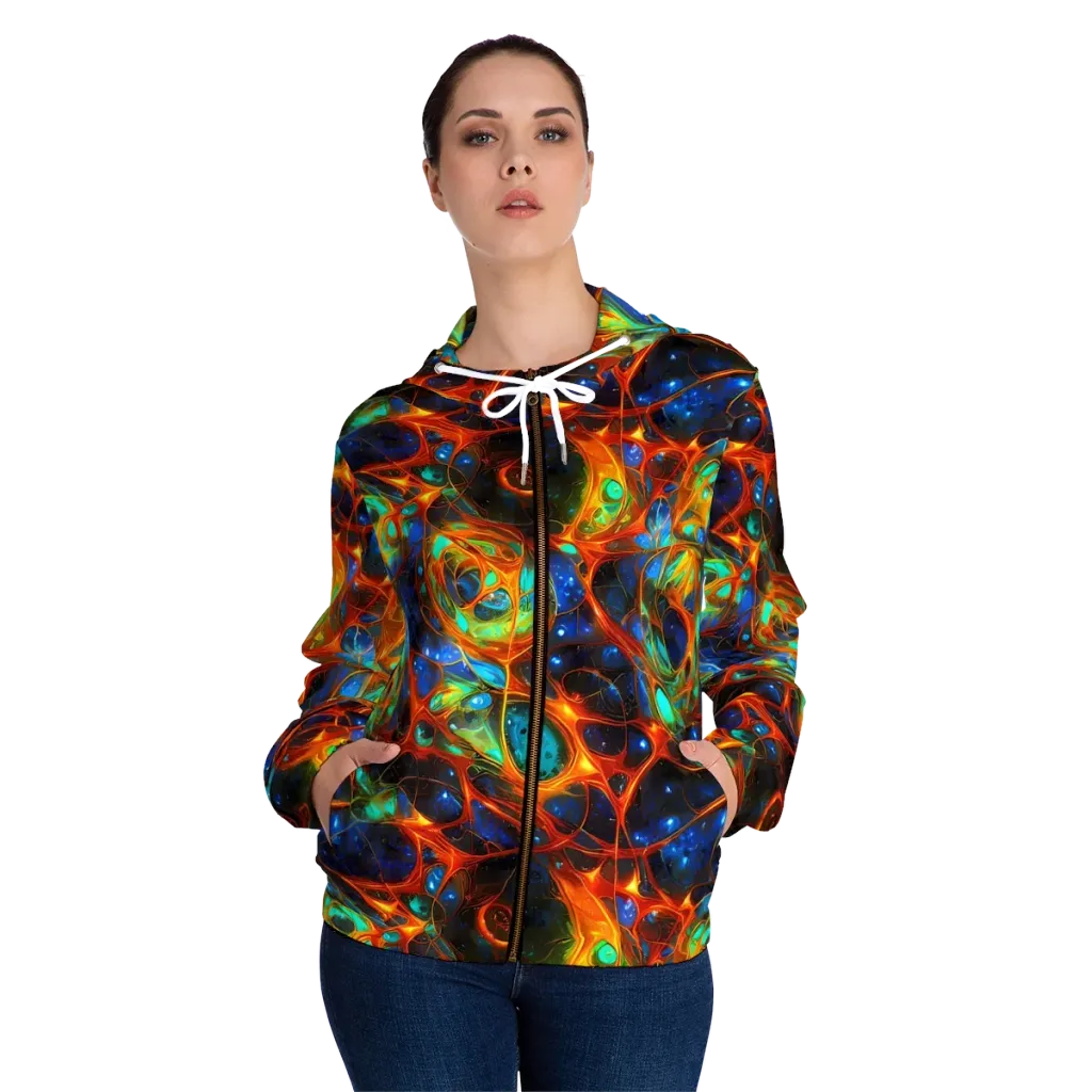 Cobalt Organics on Women's Full-Zip Hoodie — Front On Person