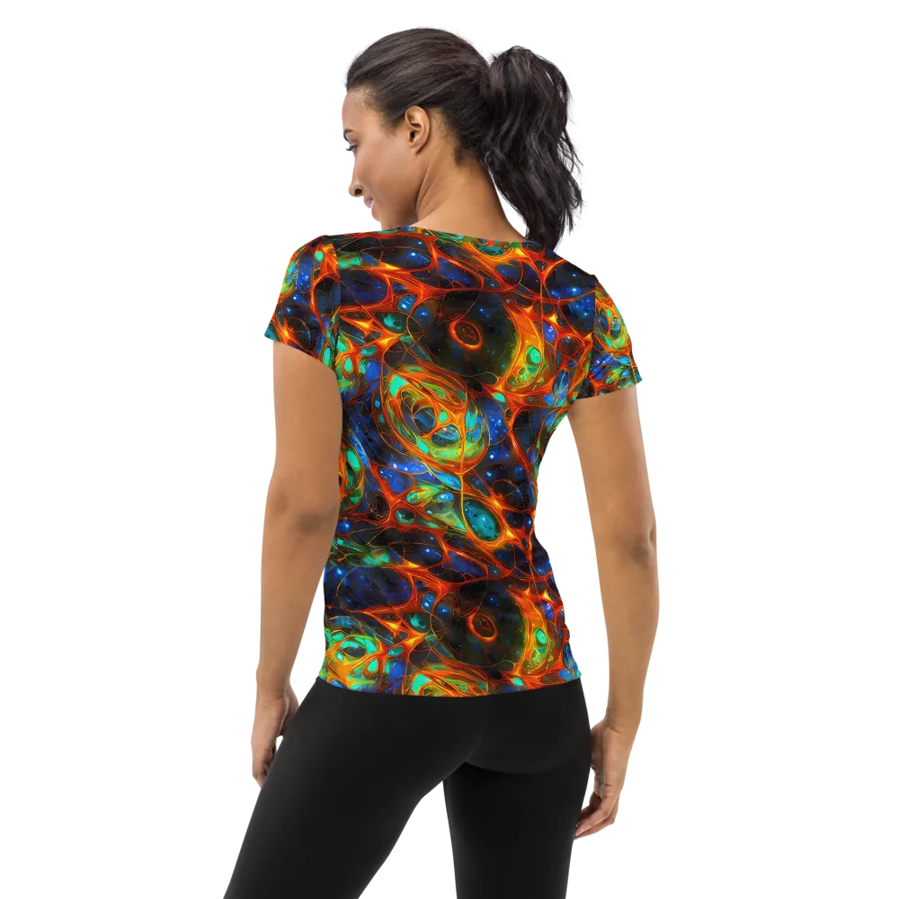 Cobalt Organics on Women's Athletic T-Shirt — Back