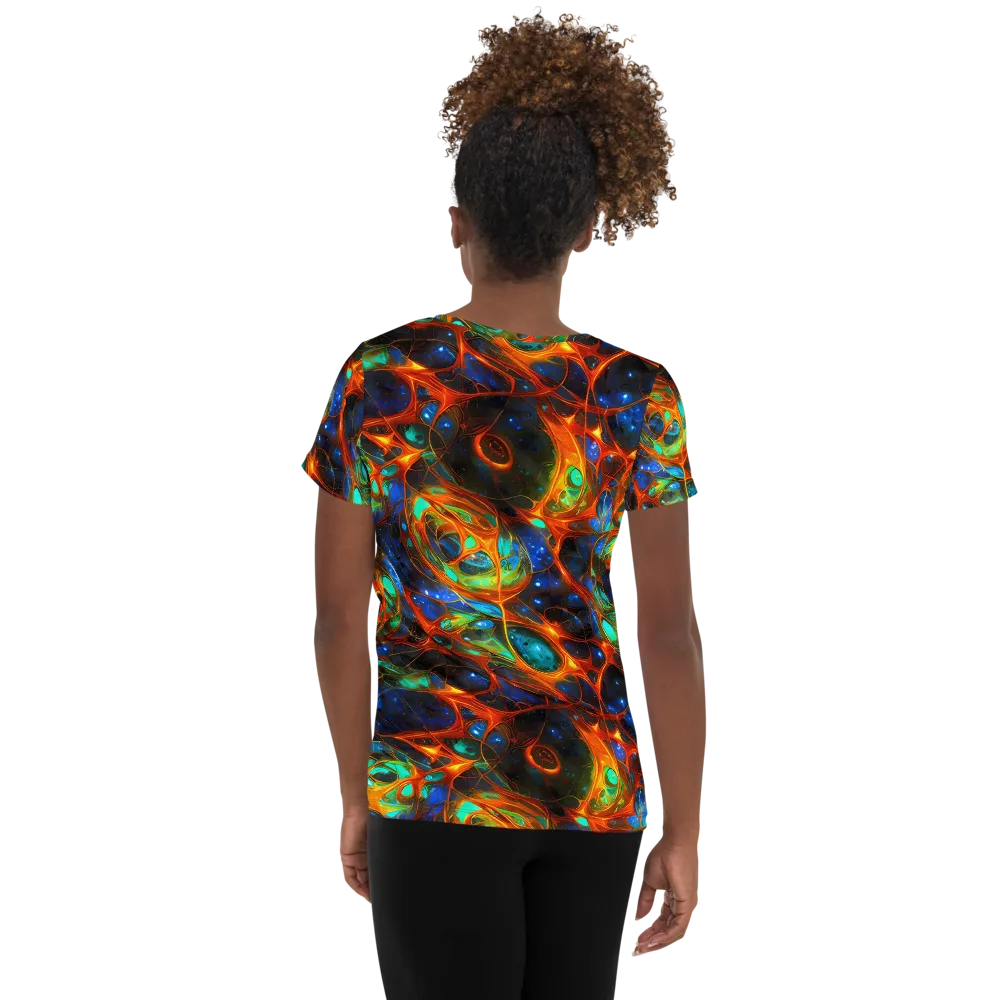 Cobalt Organics on Women's Athletic T-Shirt — Back