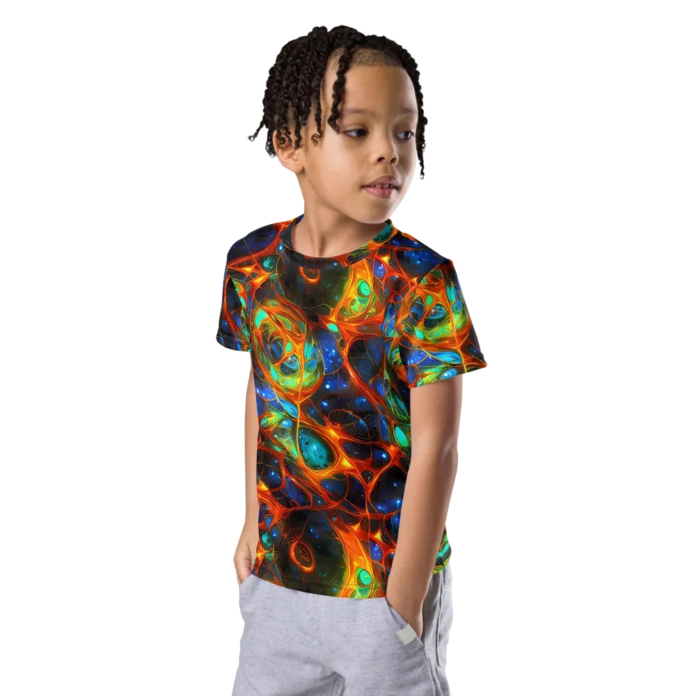 Cobalt Organics on Kids Crew Neck T-Shirt — Left Front