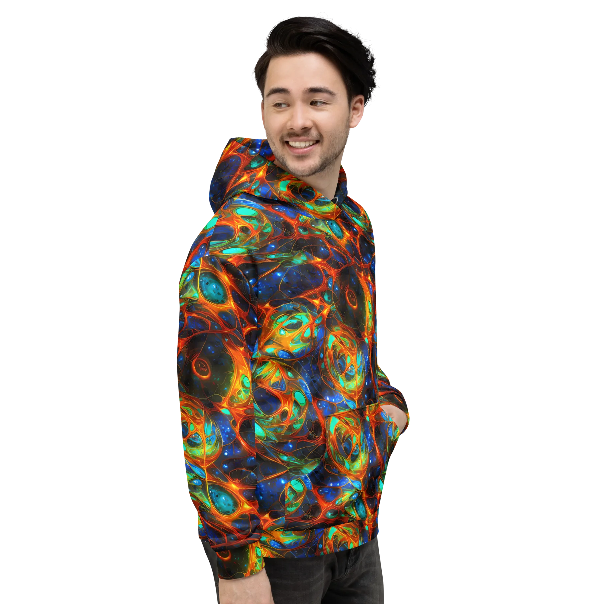 Cobalt Organics on Hoodie — Right