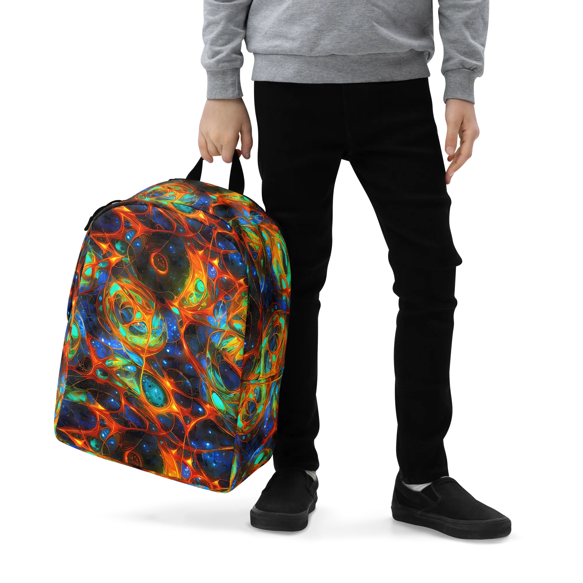 Cobalt Organics on Minimalist Backpack — Zoomed-in