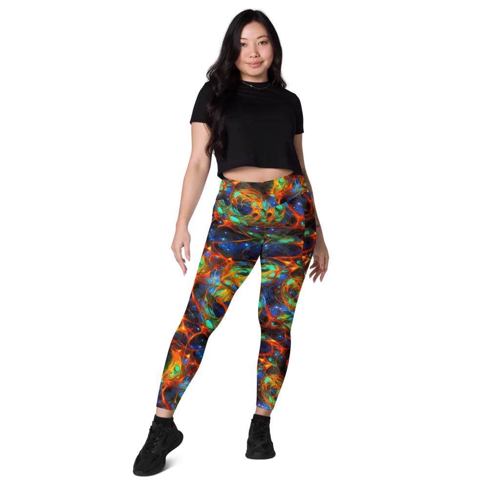 Cobalt Organics on Leggings with Pockets — Front