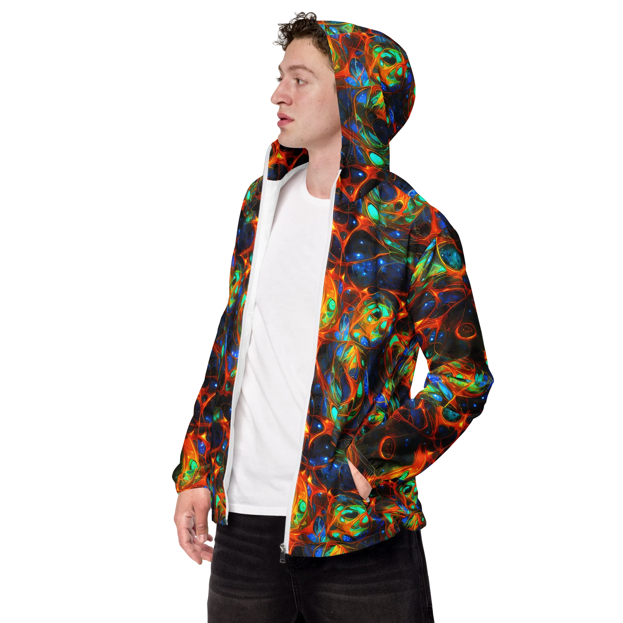 Cobalt Organics on Men's Windbreaker — Left Front