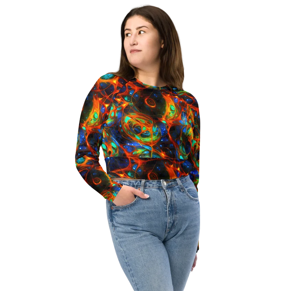 Cobalt Organics on Long Sleeve Crop Top — Front