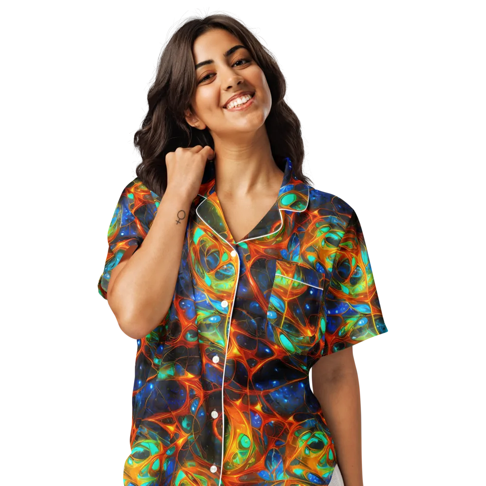 Cobalt Organics on Women's Short Sleeve Pajama Top — Front