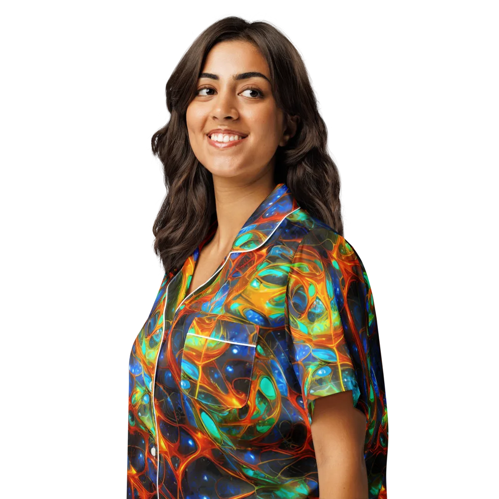 Cobalt Organics on Women's Short Sleeve Pajama Top — Left Front