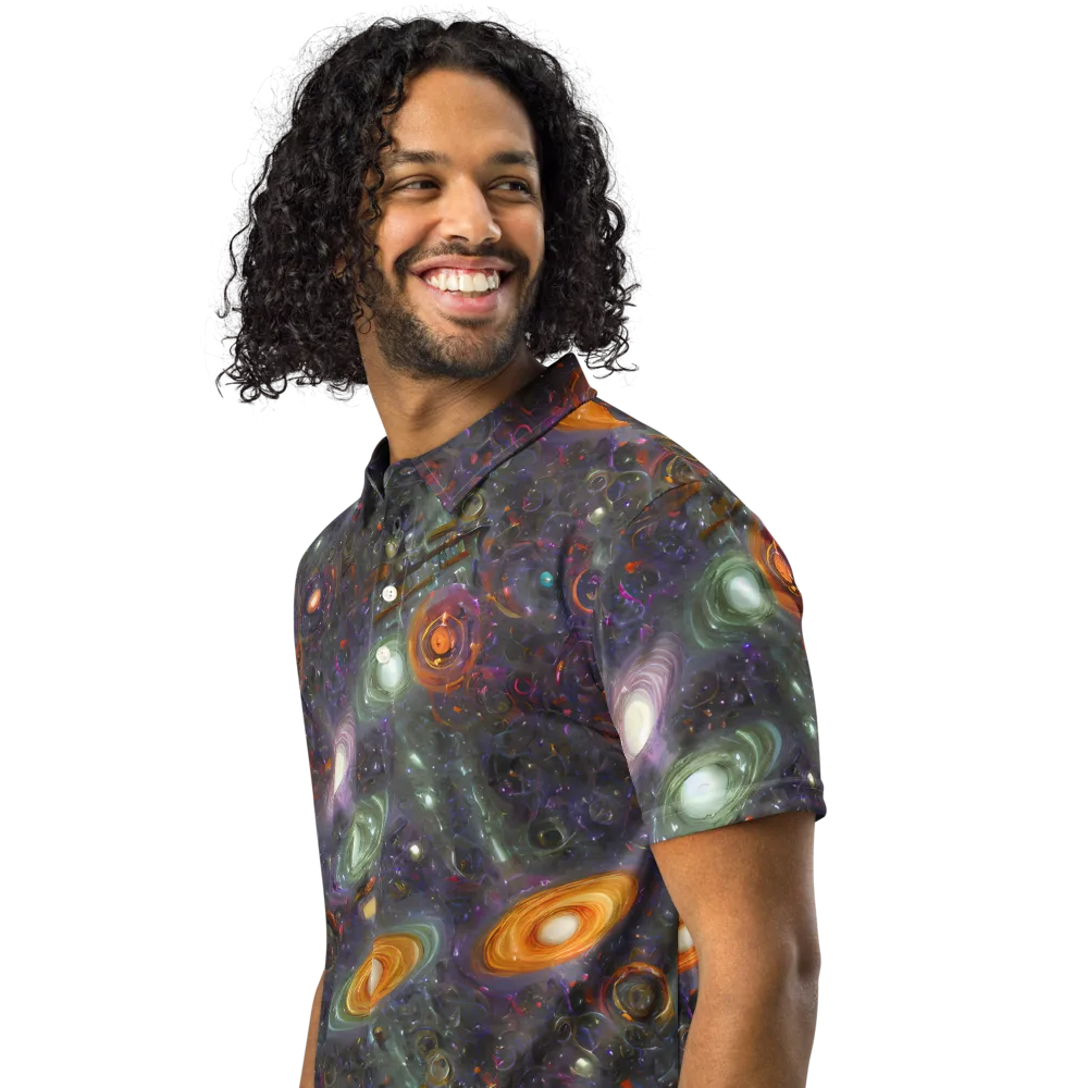 Nebula Bazaar on Men's Slim Fit Polo Shirt — Left Front