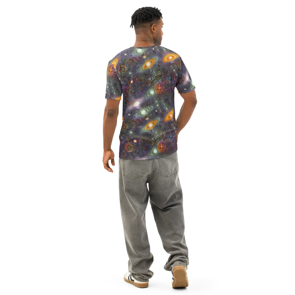 Nebula Bazaar on Men's Cotton Crew Neck T-Shirt — Back