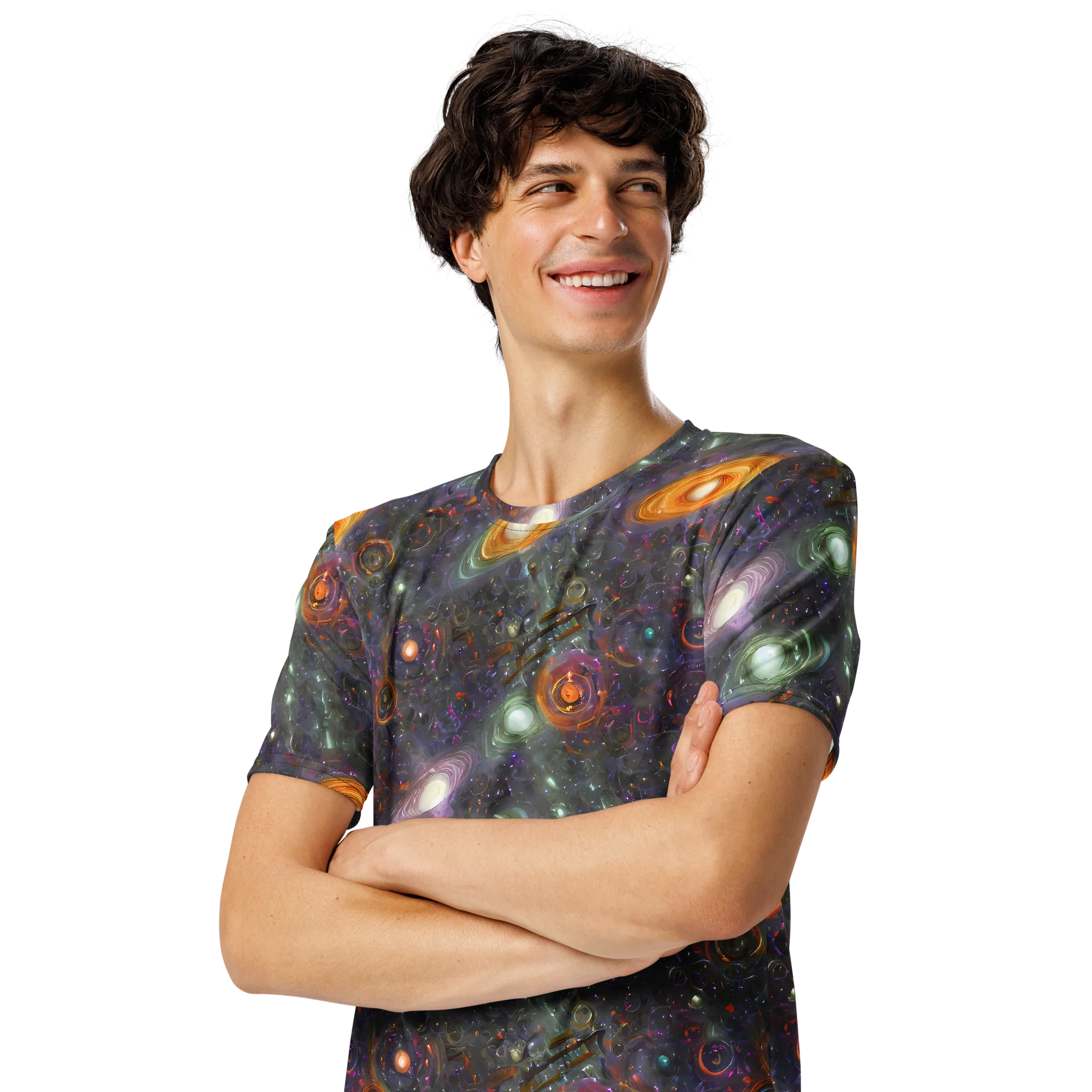 Nebula Bazaar on Men's Crew Neck T-Shirt — Left Front
