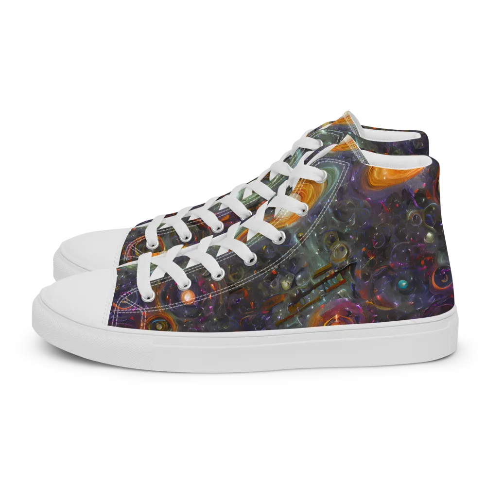 Nebula Bazaar on Men's High Top Canvas Shoes — Left