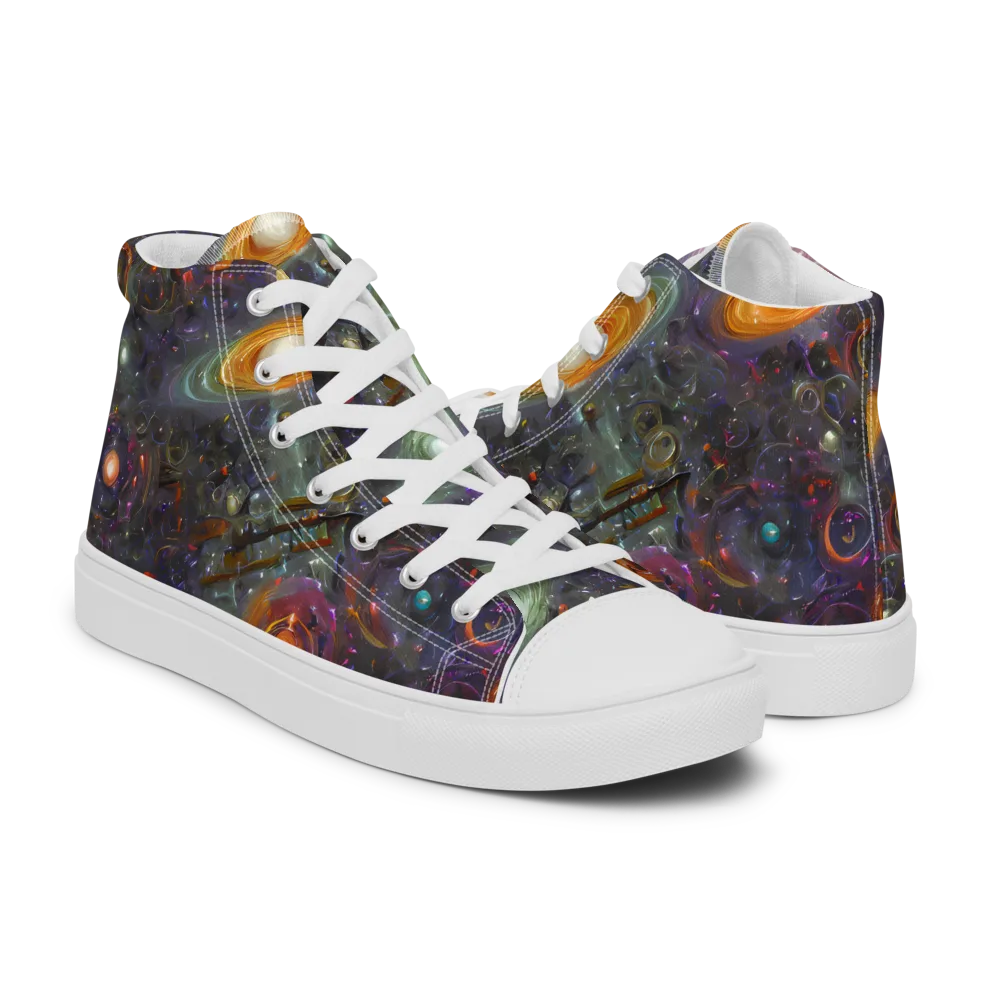 Nebula Bazaar on Men's High Top Canvas Shoes — Right
