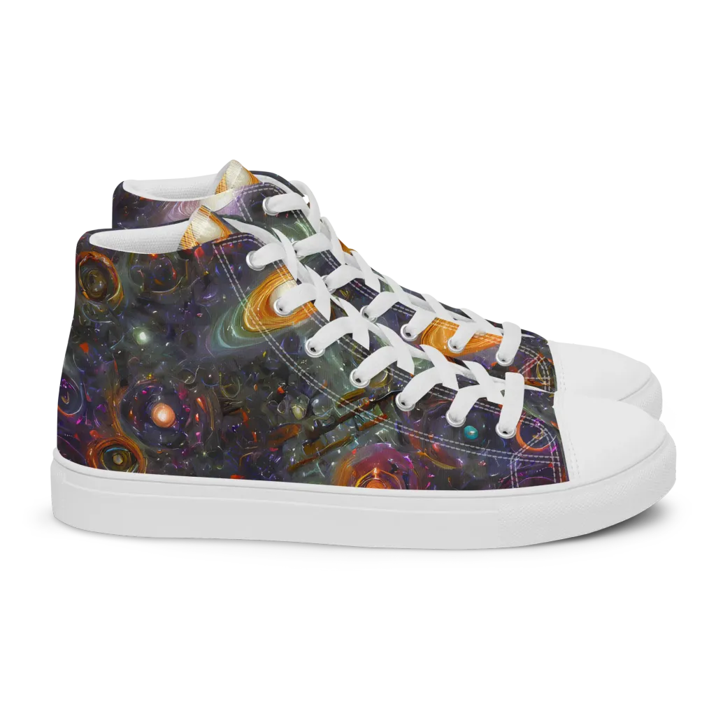 Nebula Bazaar on Women's High Top Canvas Shoes — Right