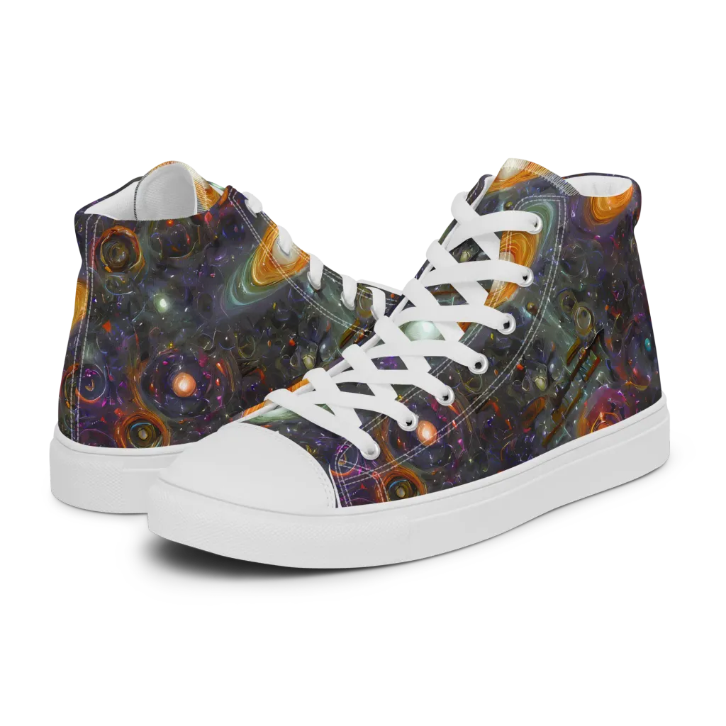 Nebula Bazaar on Women's High Top Canvas Shoes — Left