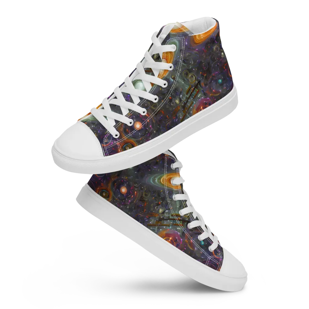 Nebula Bazaar on Women's High Top Canvas Shoes — Front