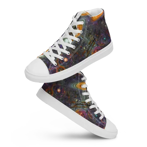 Nebula Bazaar on a Women's High Top Canvas Shoes