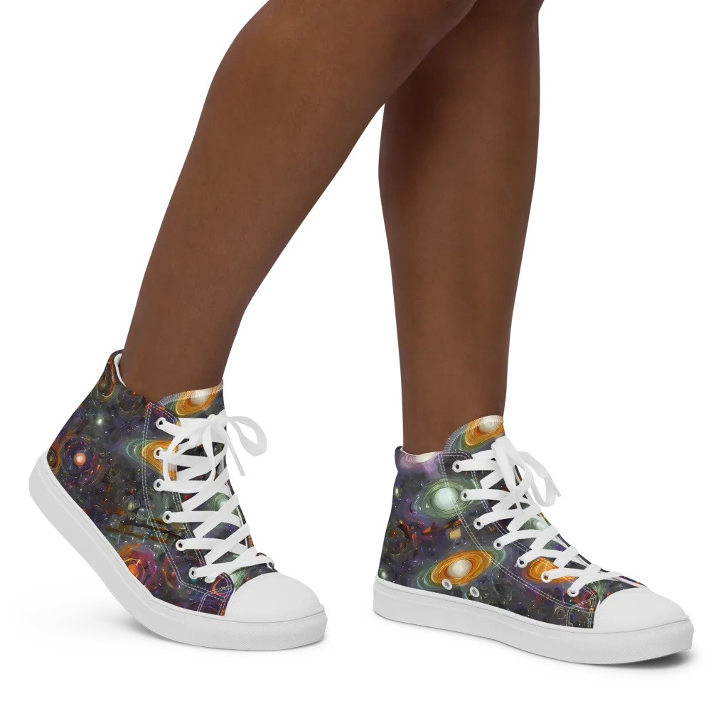 Nebula Bazaar on Women's High Top Canvas Shoes — Right