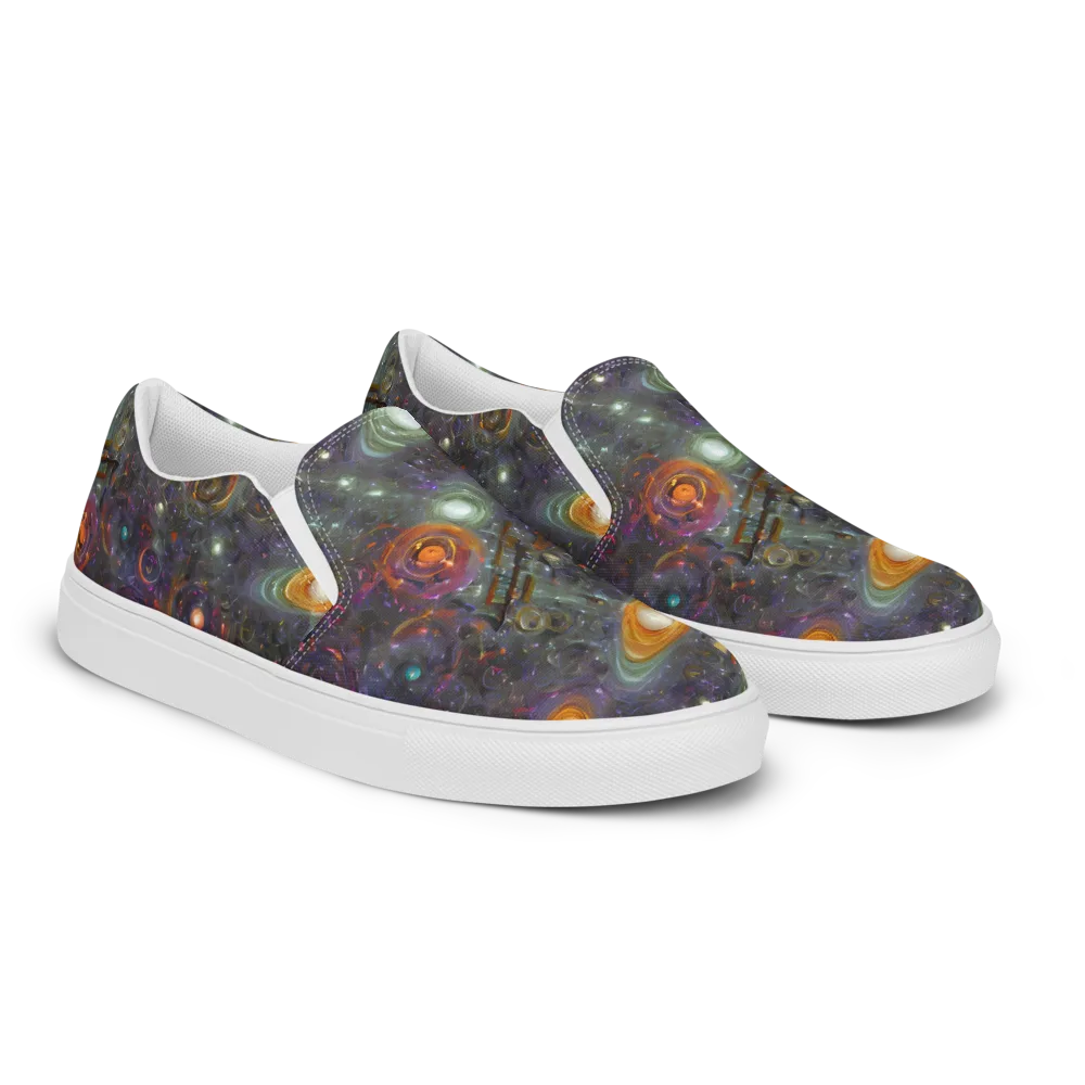 Nebula Bazaar on Men's Slip-On Canvas Shoes — Right Front