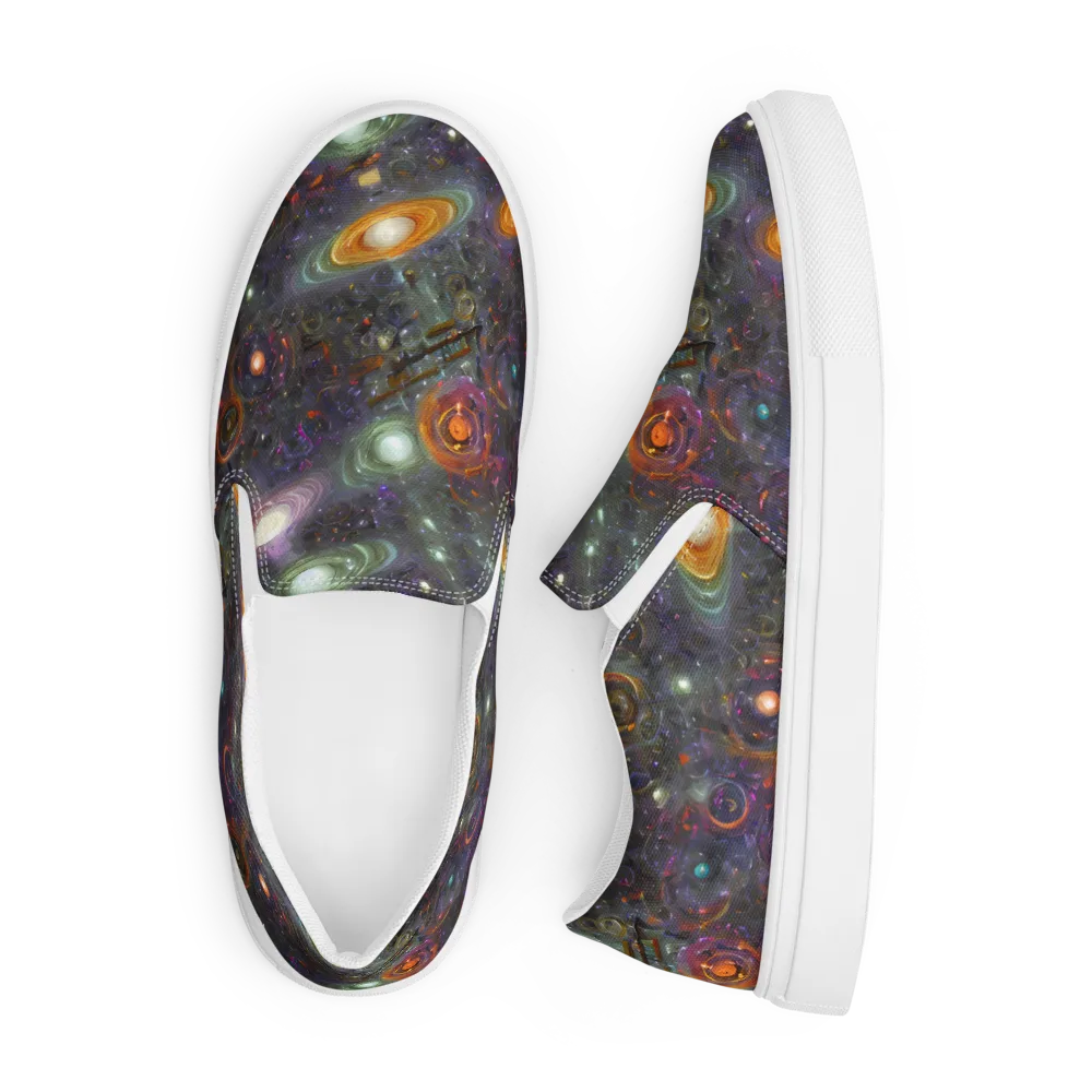 Nebula Bazaar on Men's Slip-On Canvas Shoes — Front