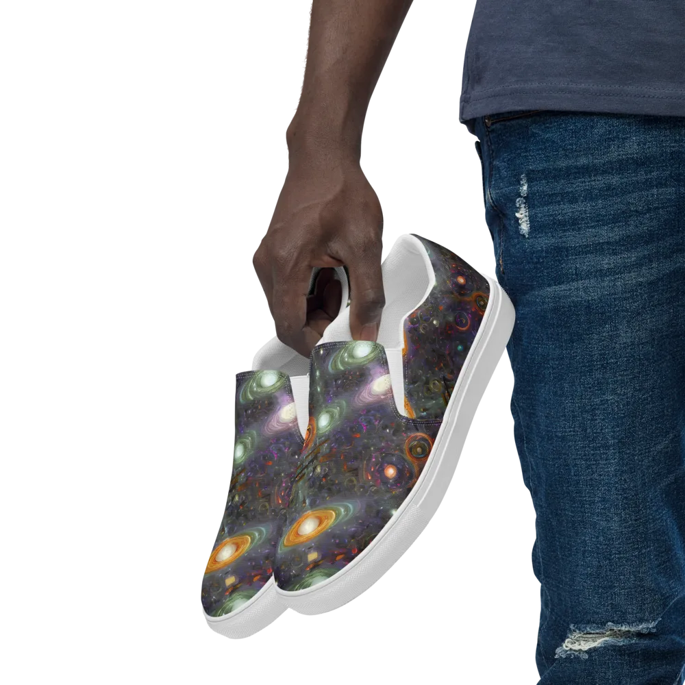 Nebula Bazaar on Men's Slip-On Canvas Shoes — Left Front