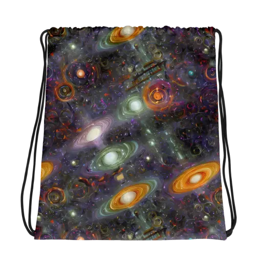 Nebula Bazaar on a Drawstring Bag