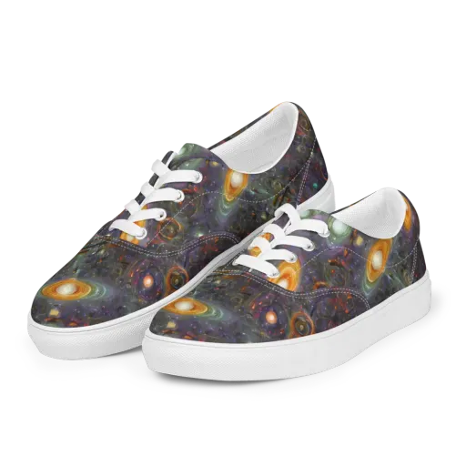 Nebula Bazaar on a Men's Lace-Up Canvas Shoes
