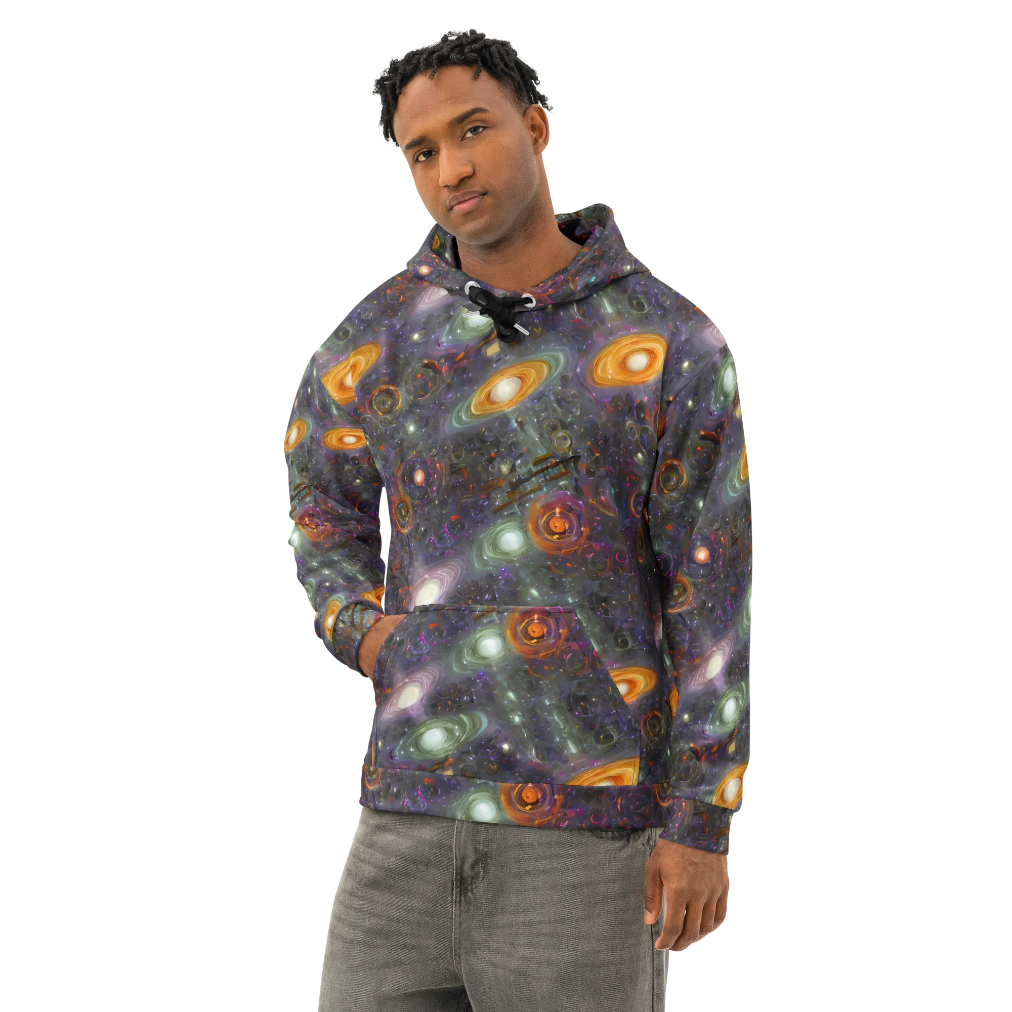 Nebula Bazaar on Cotton Hoodie — Left Front