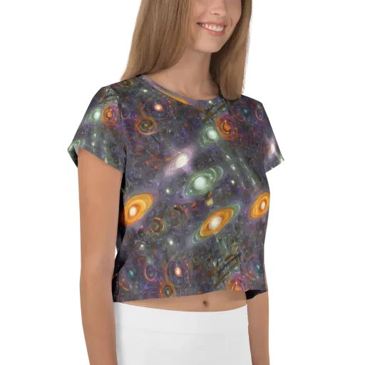 Nebula Bazaar on a Crop Tee