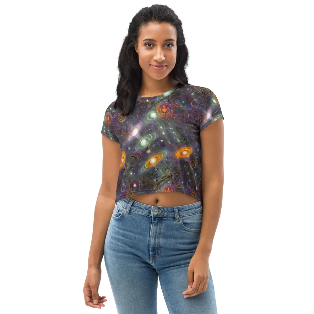 Nebula Bazaar on Crop Tee — Front