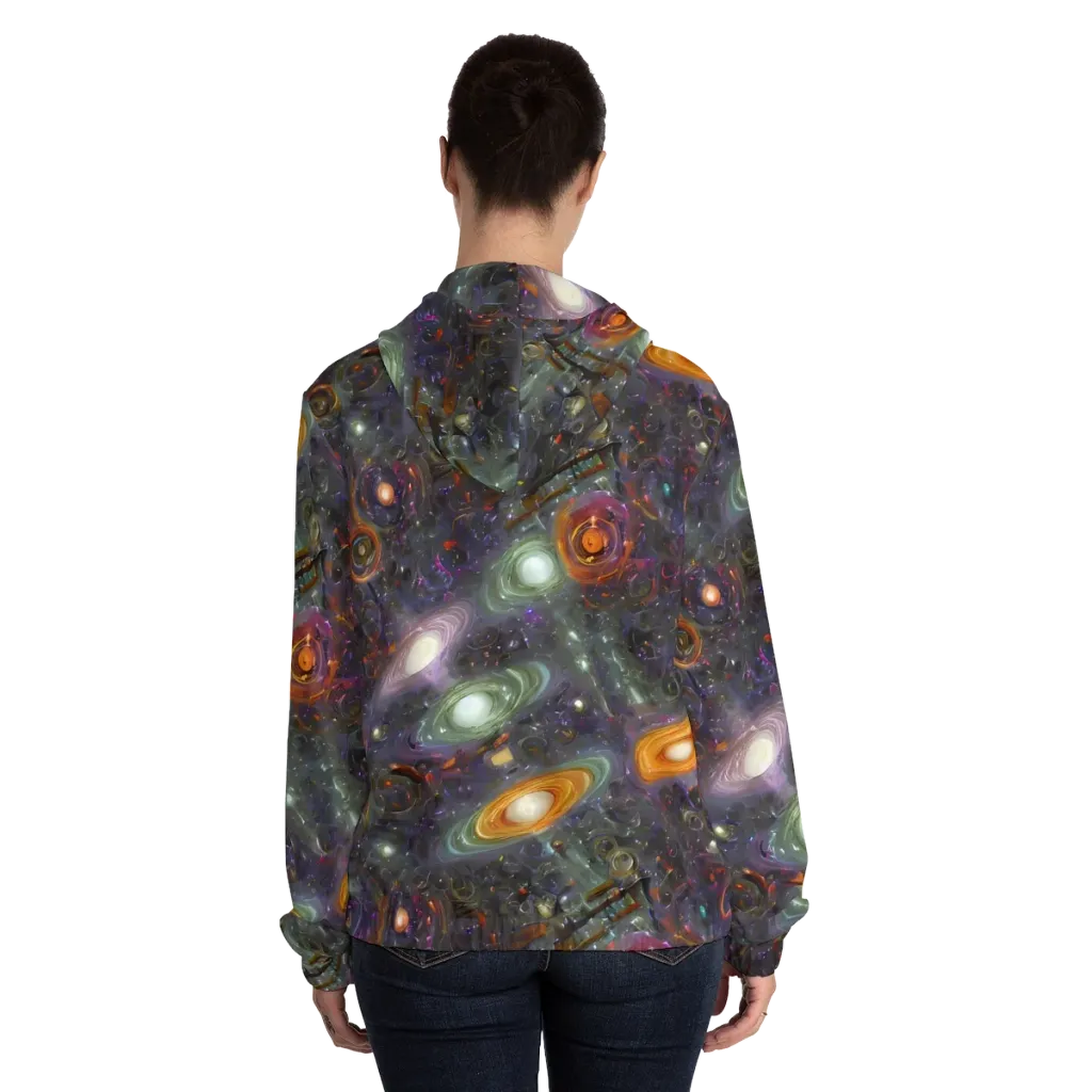 Nebula Bazaar on Women's Full-Zip Hoodie — Back On Person