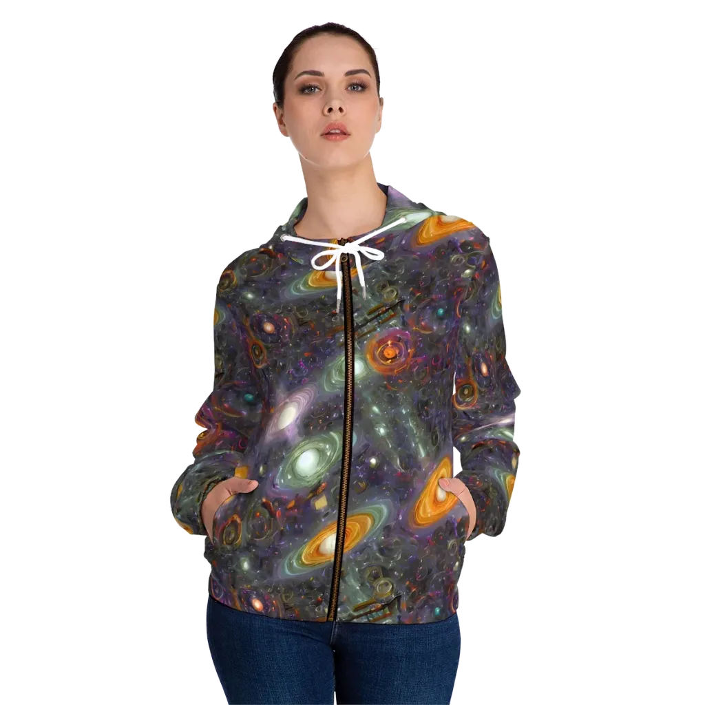 Nebula Bazaar on Women's Full-Zip Hoodie — Front On Person