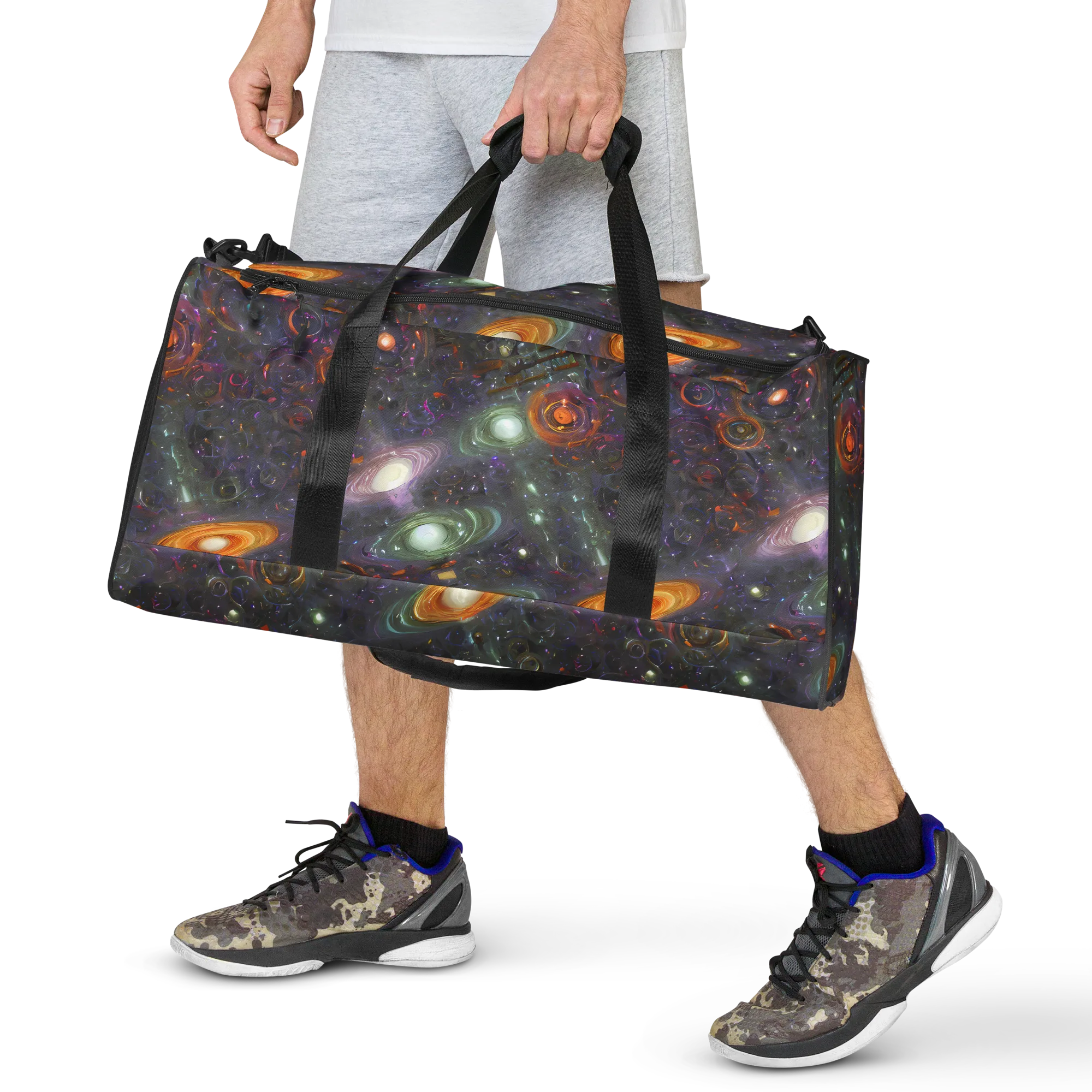 Nebula Bazaar on Duffle Bag — Front
