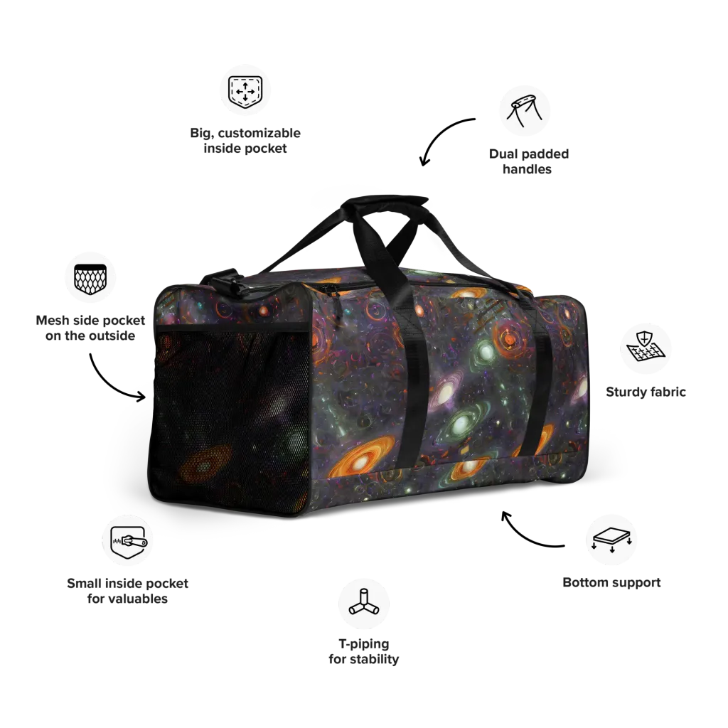 Nebula Bazaar on Duffle Bag — Right Front