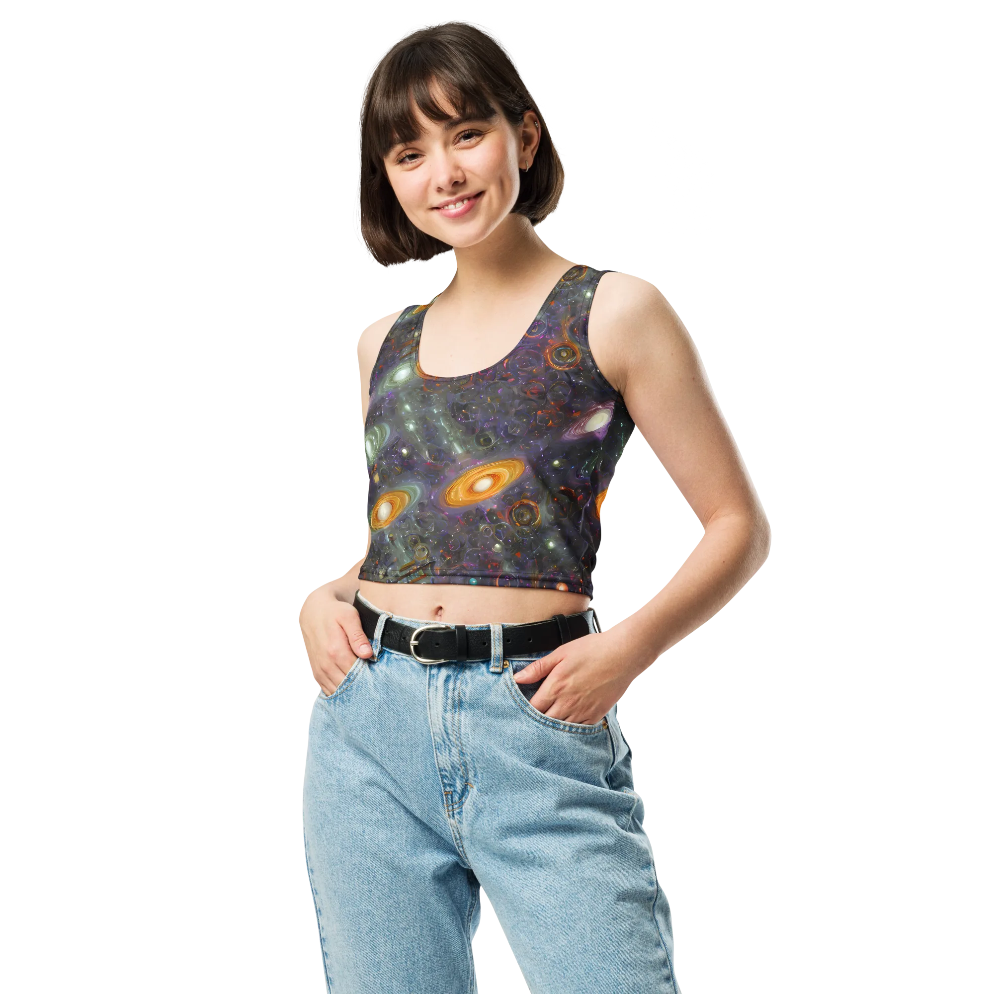 Nebula Bazaar on Crop Top — Front