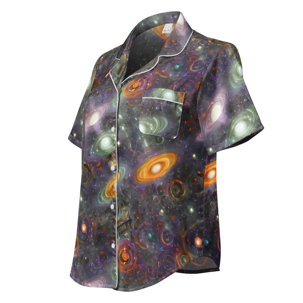 Nebula Bazaar on Women's Short Sleeve Pajama Top — Left Front