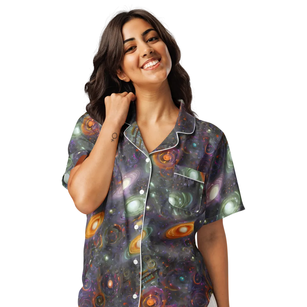 Nebula Bazaar on Women's Short Sleeve Pajama Top — Front