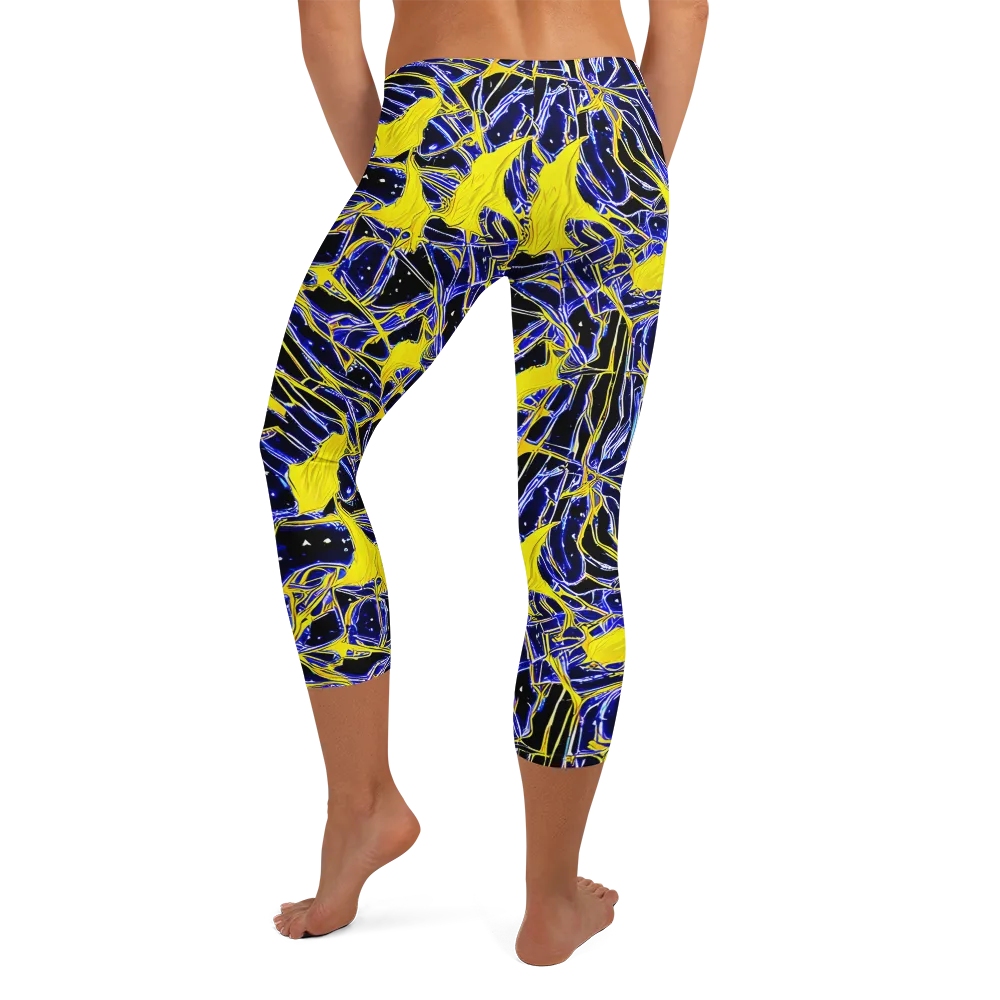Ultramarine Shock on Capri Leggings — Back