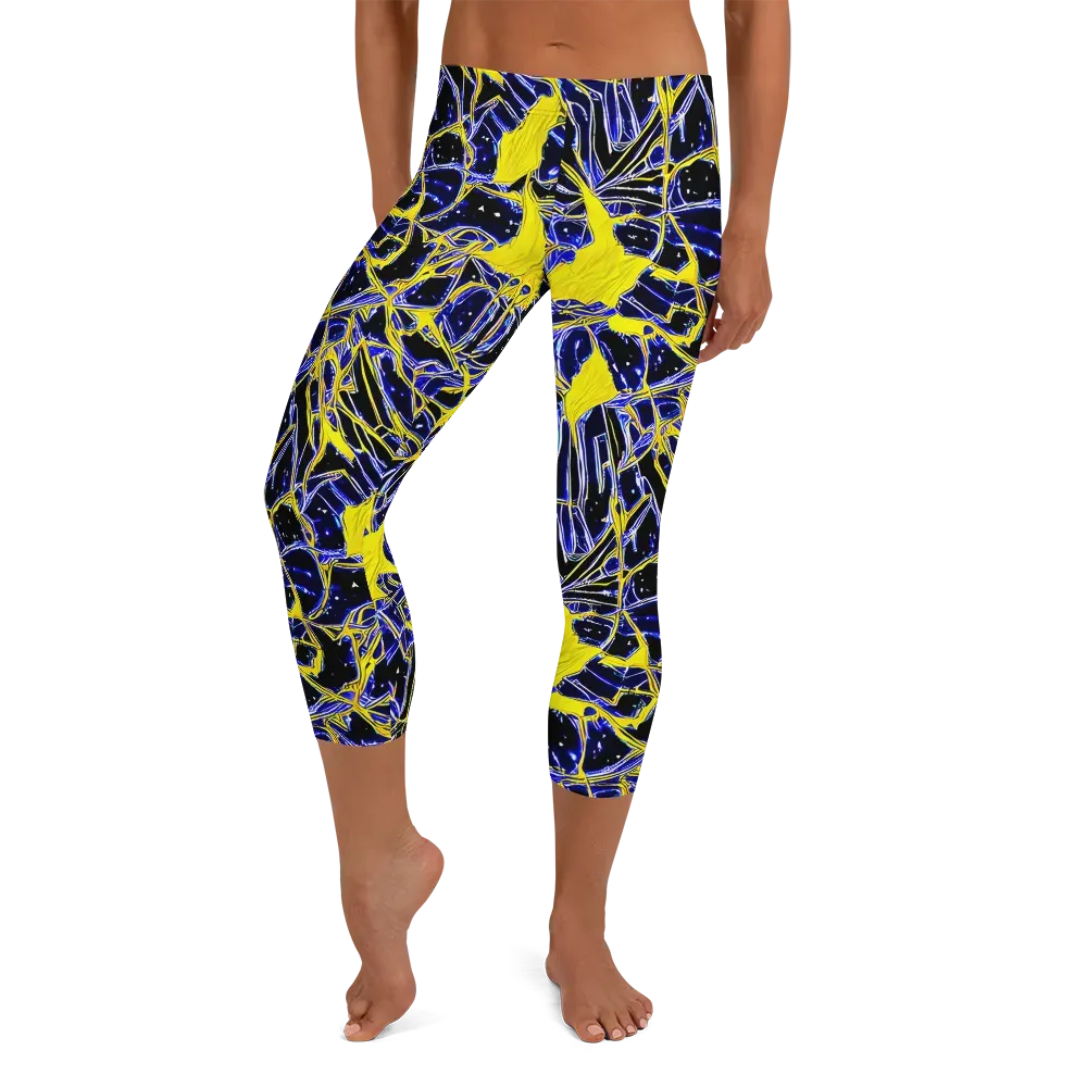 Ultramarine Shock on Capri Leggings — Front