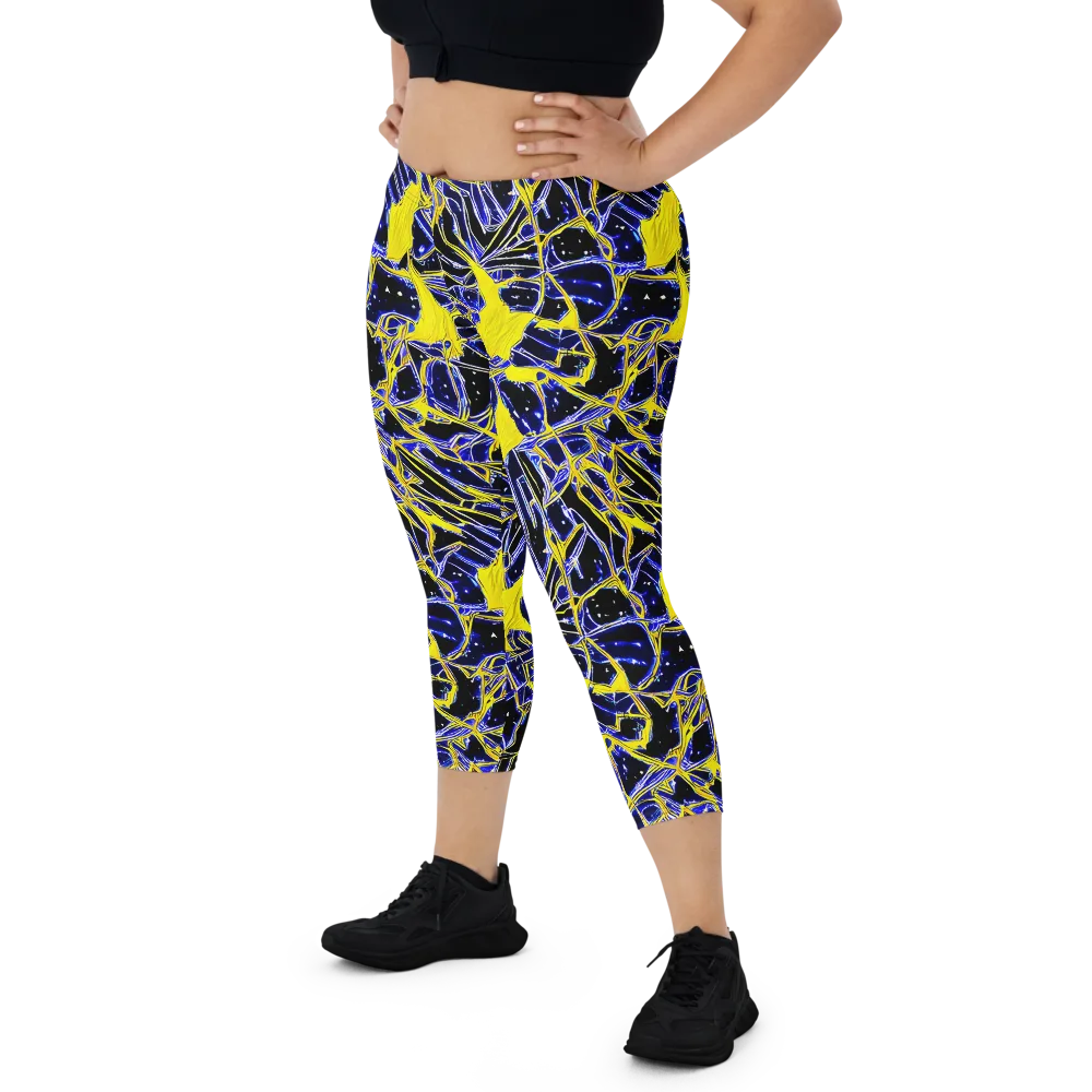 Ultramarine Shock on Capri Leggings — Front