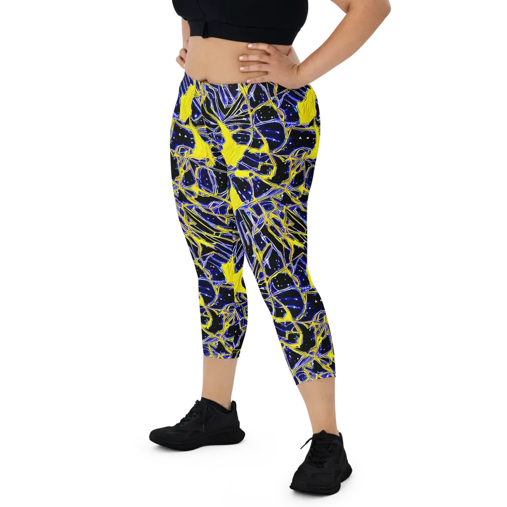 Ultramarine Shock on Capri Leggings — Front