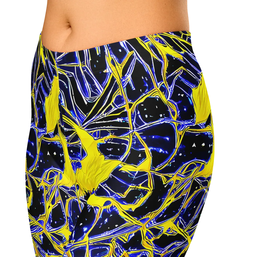 Ultramarine Shock on Capri Leggings — Zoomed-in