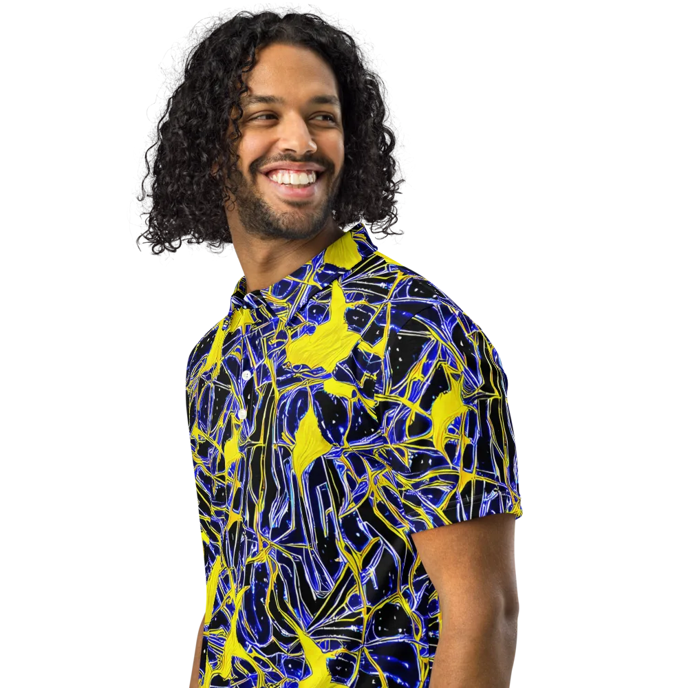 Ultramarine Shock on Men's Slim Fit Polo Shirt — Left Front