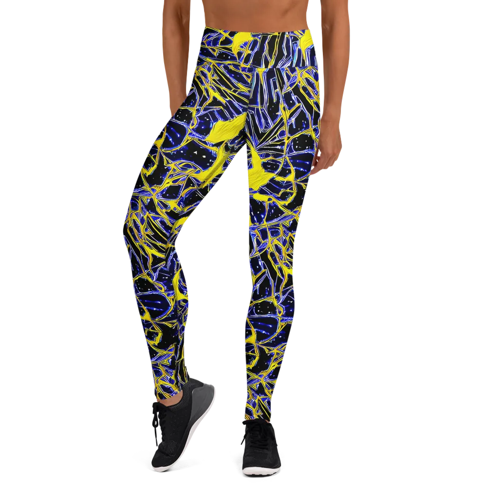 Ultramarine Shock on Yoga Leggings — Front
