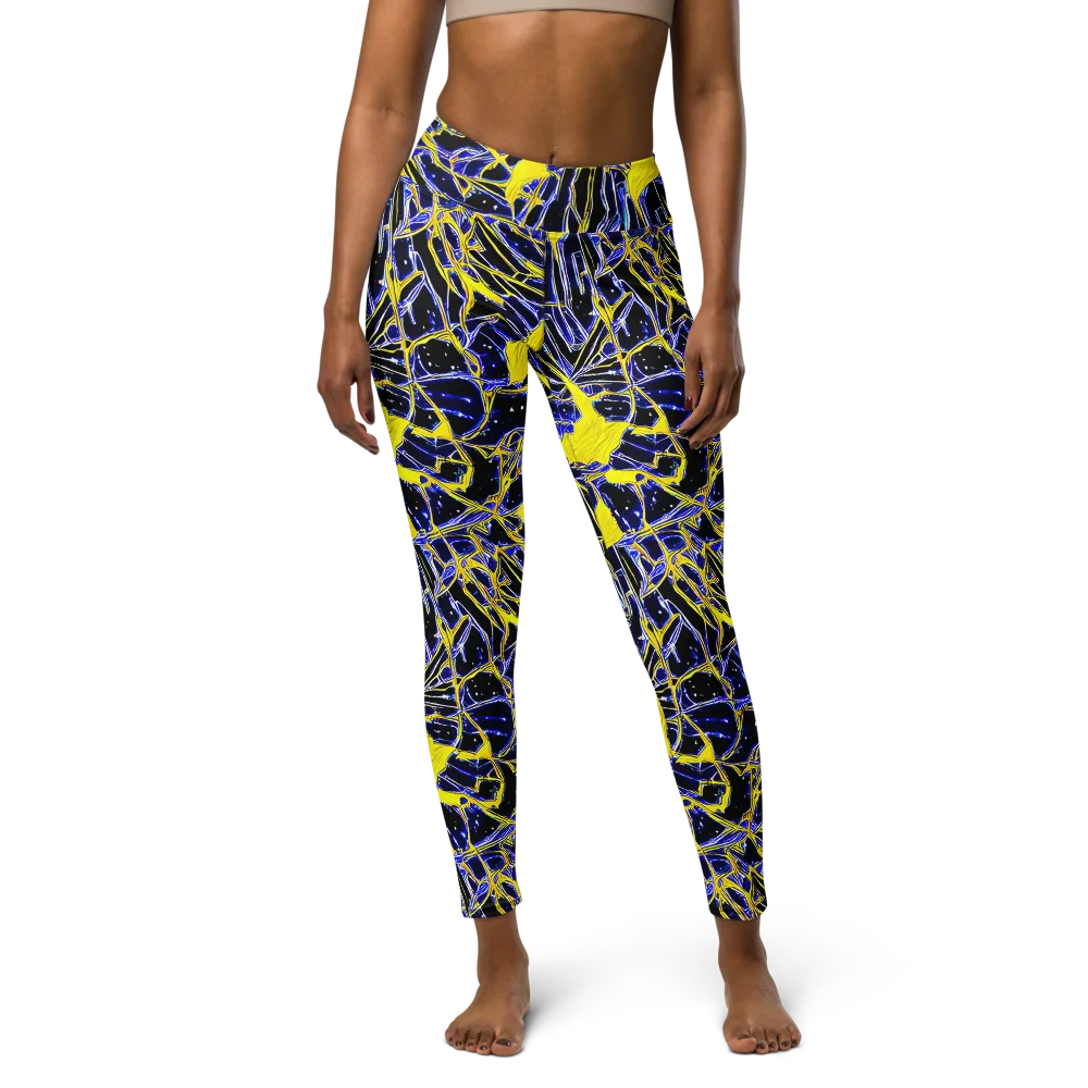Ultramarine Shock on Yoga Leggings — Front